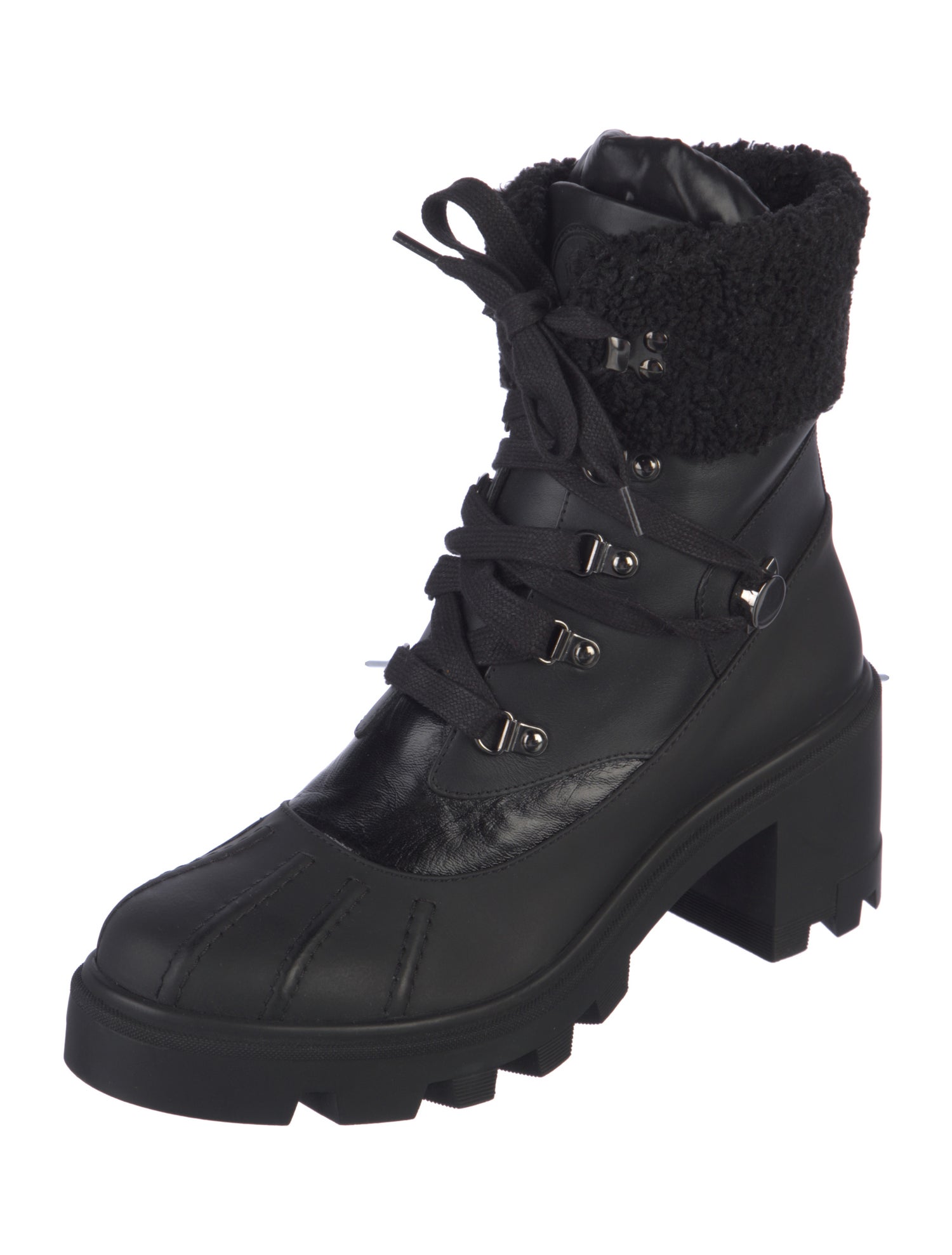 Moncler Leather Combat Boots