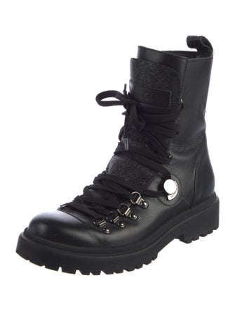 Moncler Leather Combat Boots