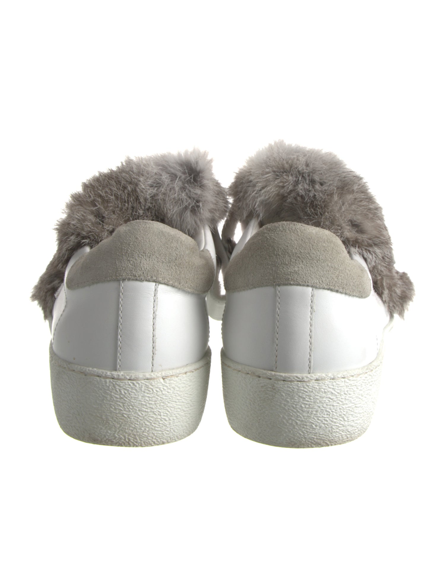 Moncler Leather Fur Trim Sneakers