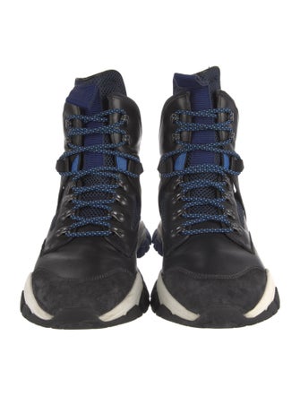 Moncler Leather Lace-Up Boots