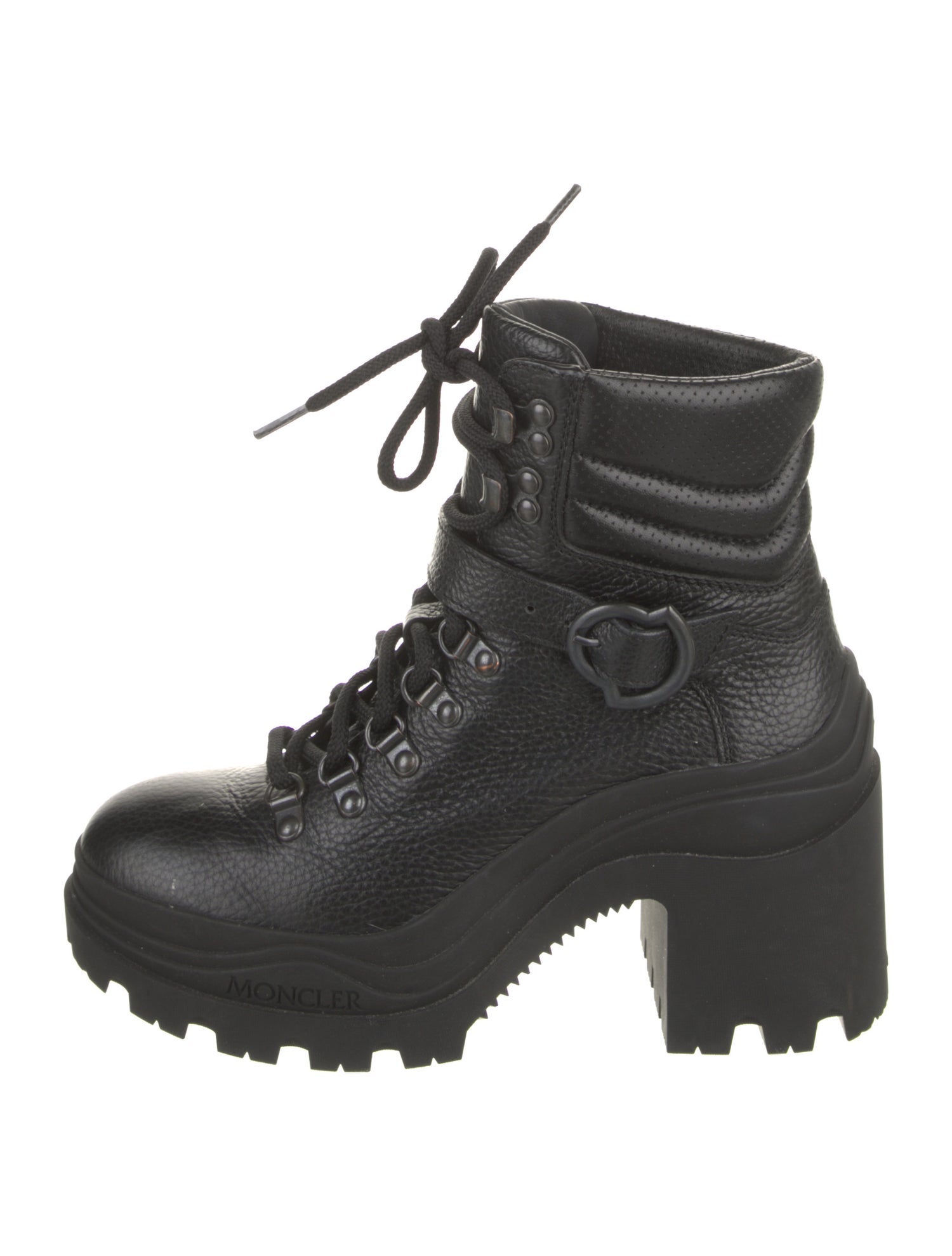 Moncler Leather Lace-Up Boots