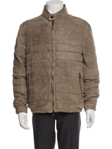 Moncler Outerwear Leather Puffer Coat XXL