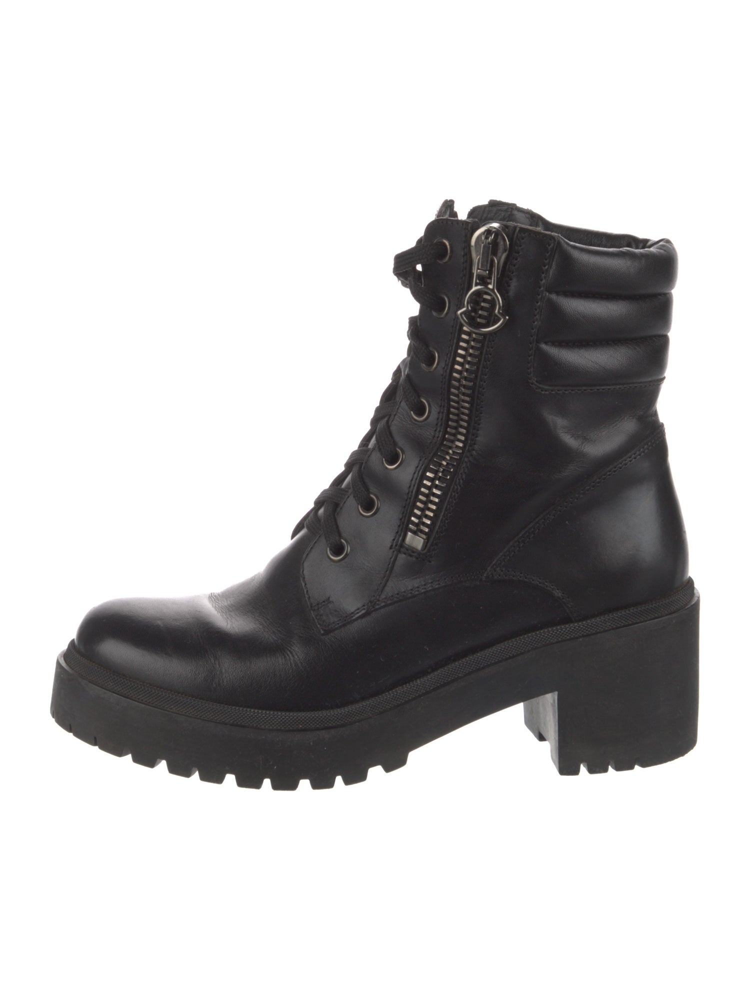 Moncler Leather Combat Boots