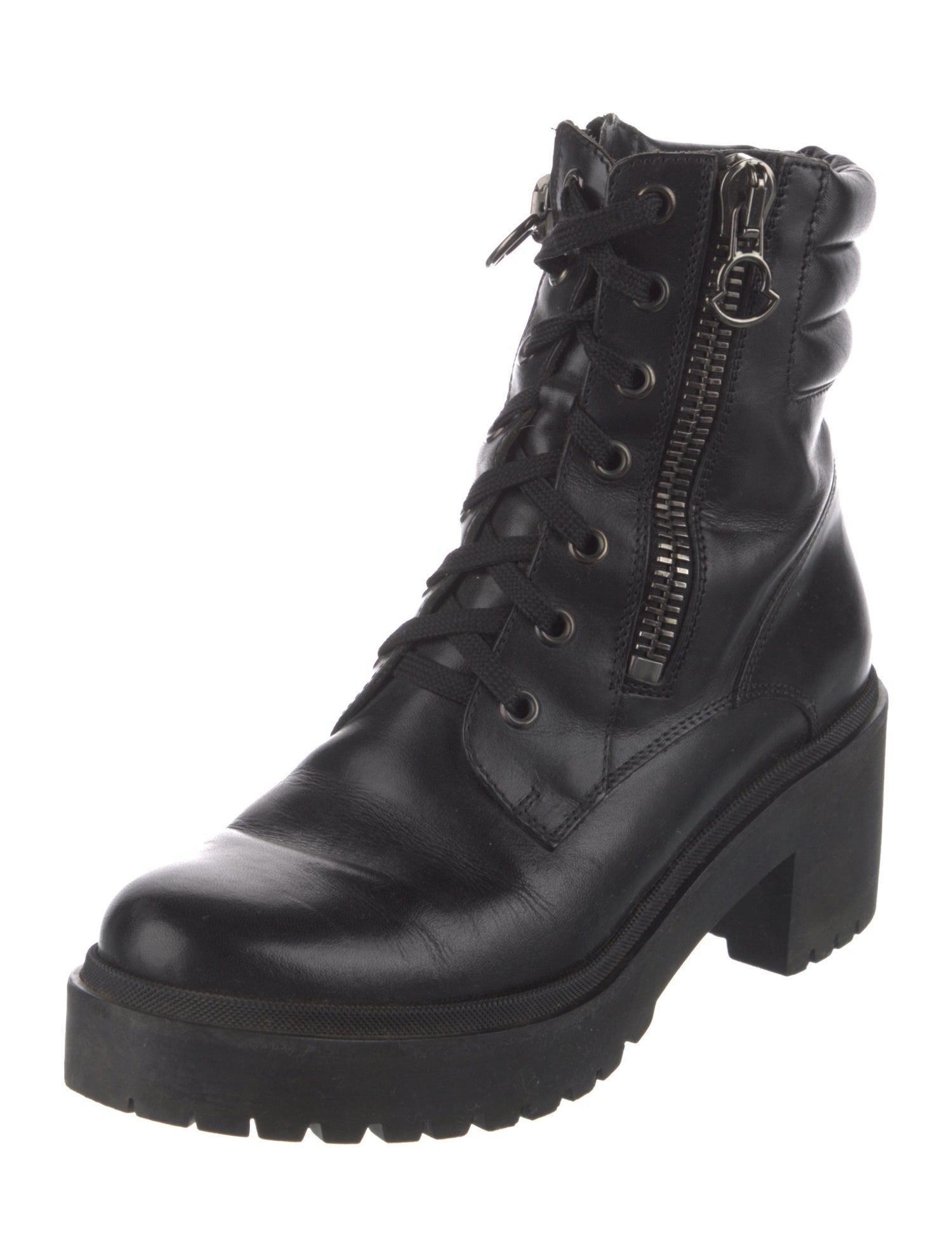 Moncler Leather Combat Boots