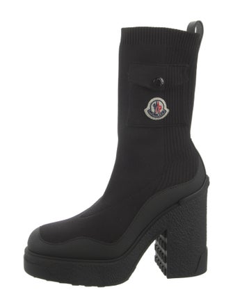 Moncler Embroidered Accent Sock Boots