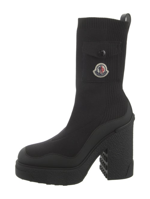 Moncler Embroidered Accent Sock Boots