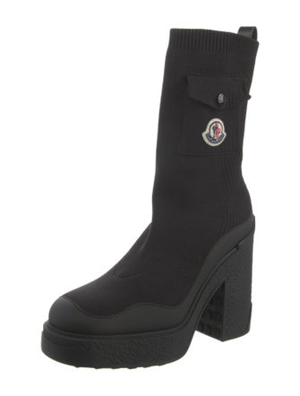 Moncler Embroidered Accent Sock Boots