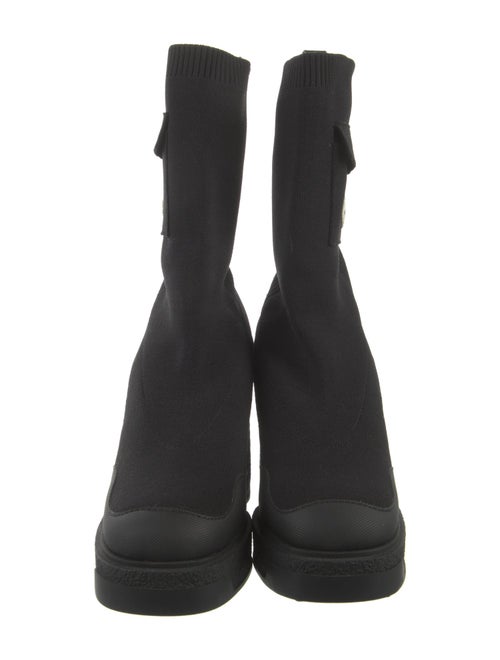 Moncler Embroidered Accent Sock Boots