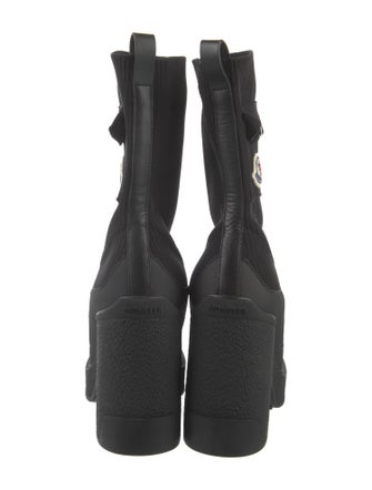 Moncler Embroidered Accent Sock Boots