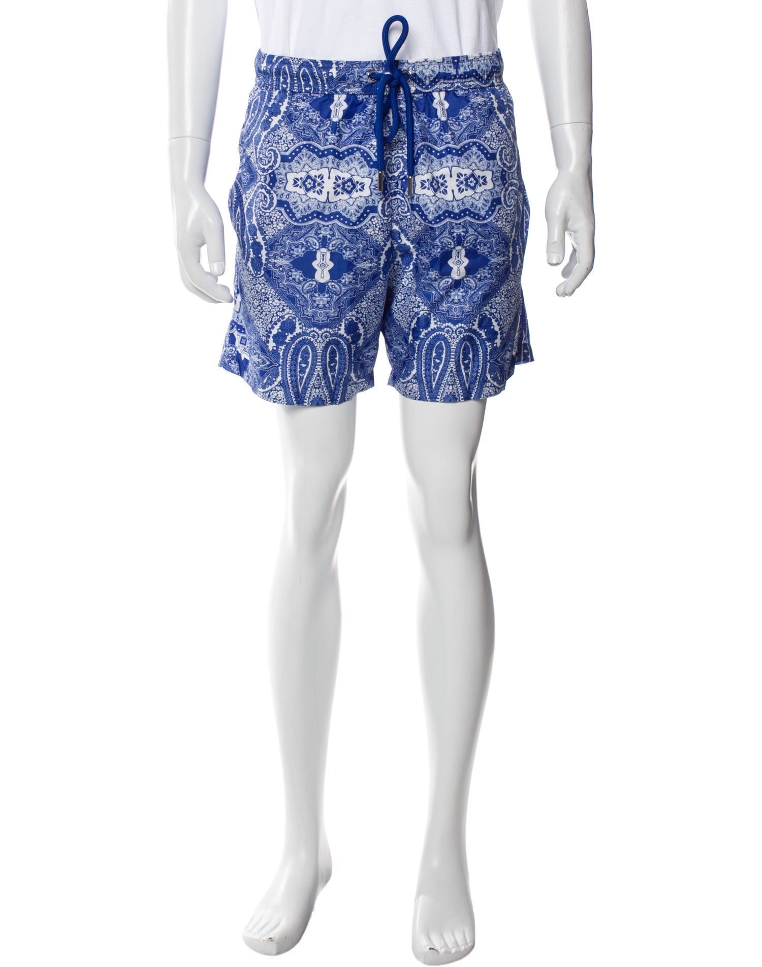 Moncler Printed Embroidered Accent Swim Trunks