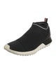 Moncler Leather Trim Embellishment Sock Sneakers