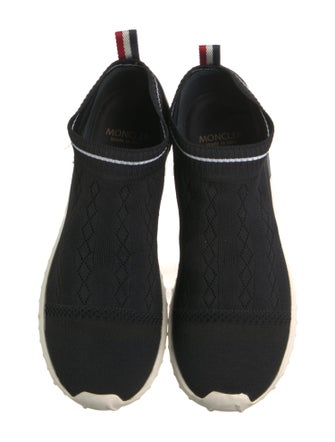 Moncler Leather Trim Embellishment Sock Sneakers