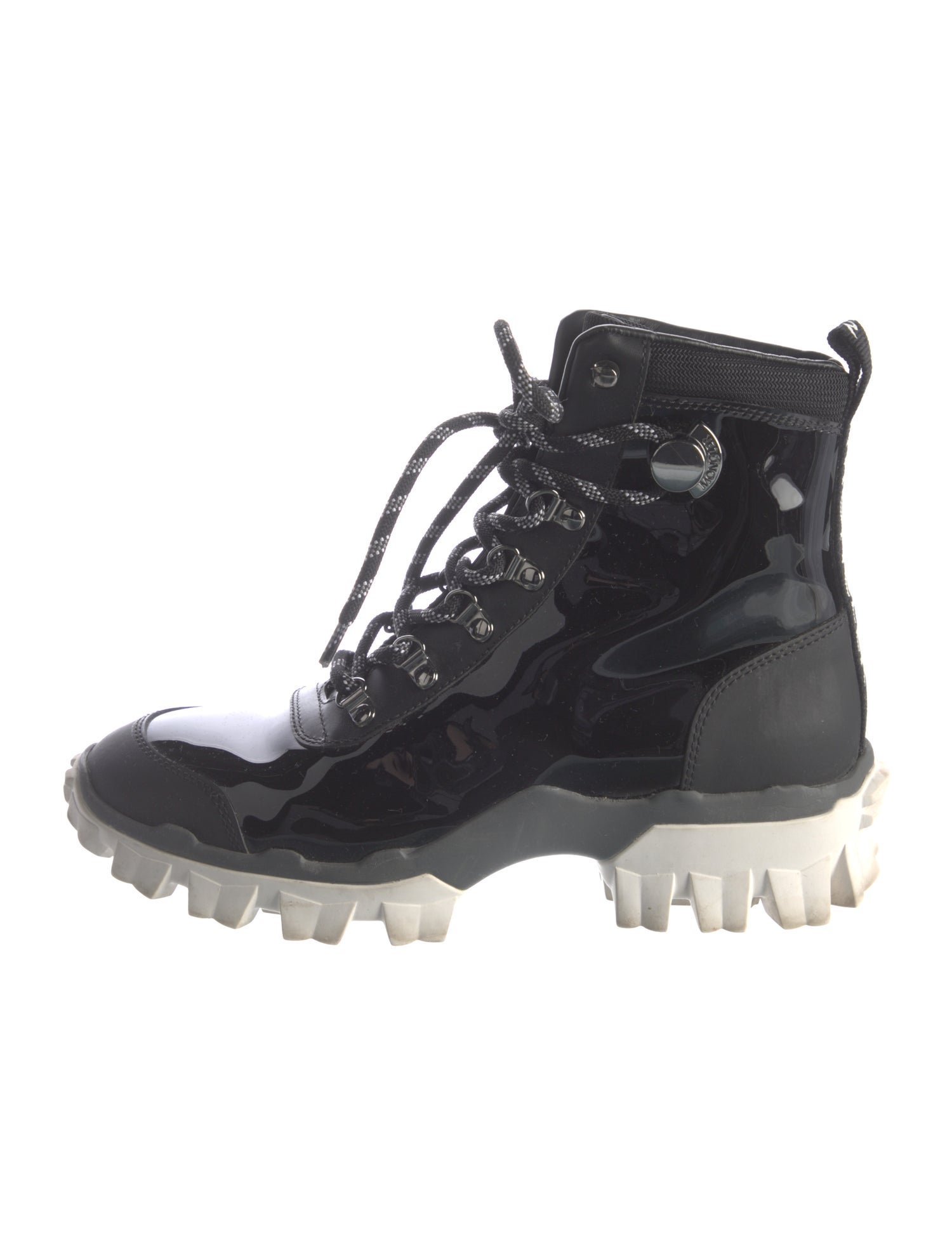 Moncler Patent Leather Combat Boots