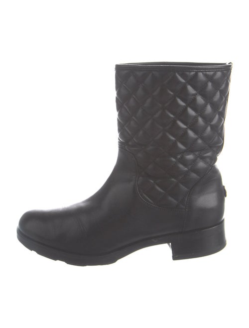 Moncler Quilted Pattern Leather Rain Boots