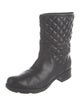 Moncler Quilted Pattern Leather Rain Boots