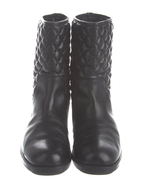 Moncler Quilted Pattern Leather Rain Boots