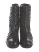 Moncler Quilted Pattern Leather Rain Boots