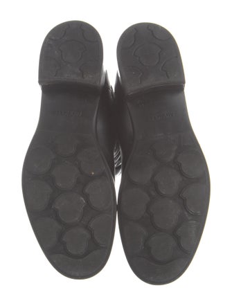 Moncler Quilted Pattern Leather Rain Boots