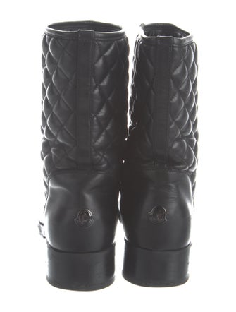 Moncler Quilted Pattern Leather Rain Boots