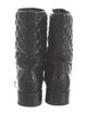 Moncler Quilted Pattern Leather Rain Boots