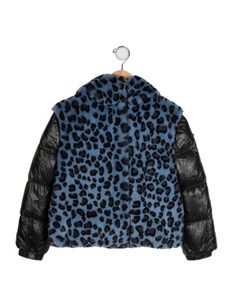 Moncler Boys' Leopard Print Faux Down Coat