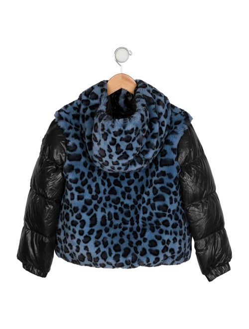 Moncler Boys' Leopard Print Faux Down Coat