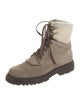 Moncler Suede Colorblock Pattern Combat Boots