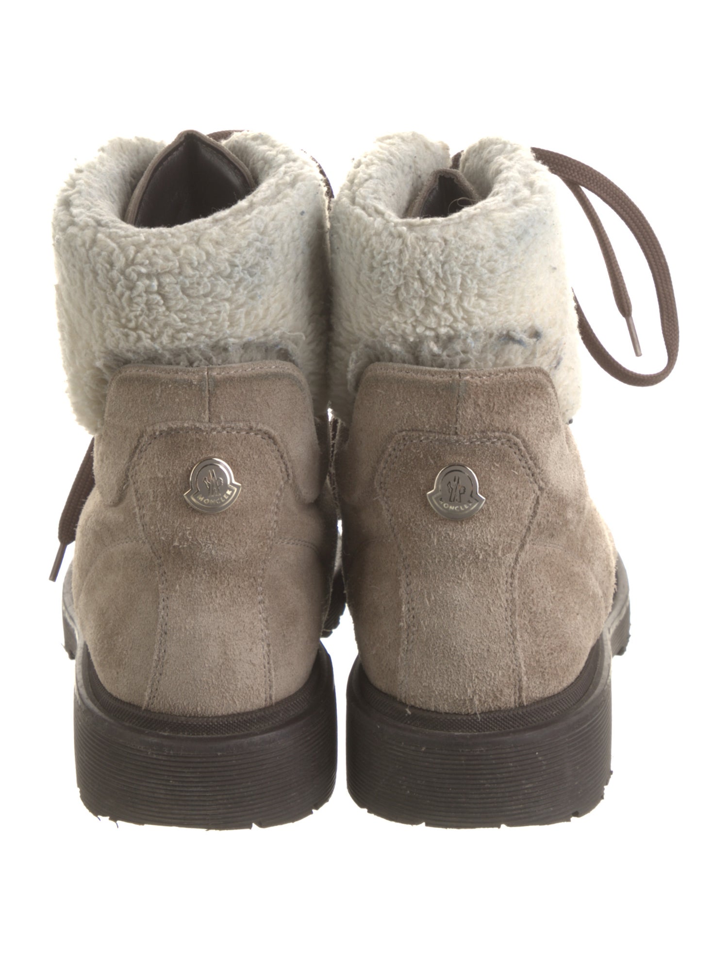 Moncler Suede Colorblock Pattern Combat Boots