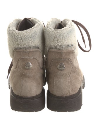 Moncler Suede Colorblock Pattern Combat Boots