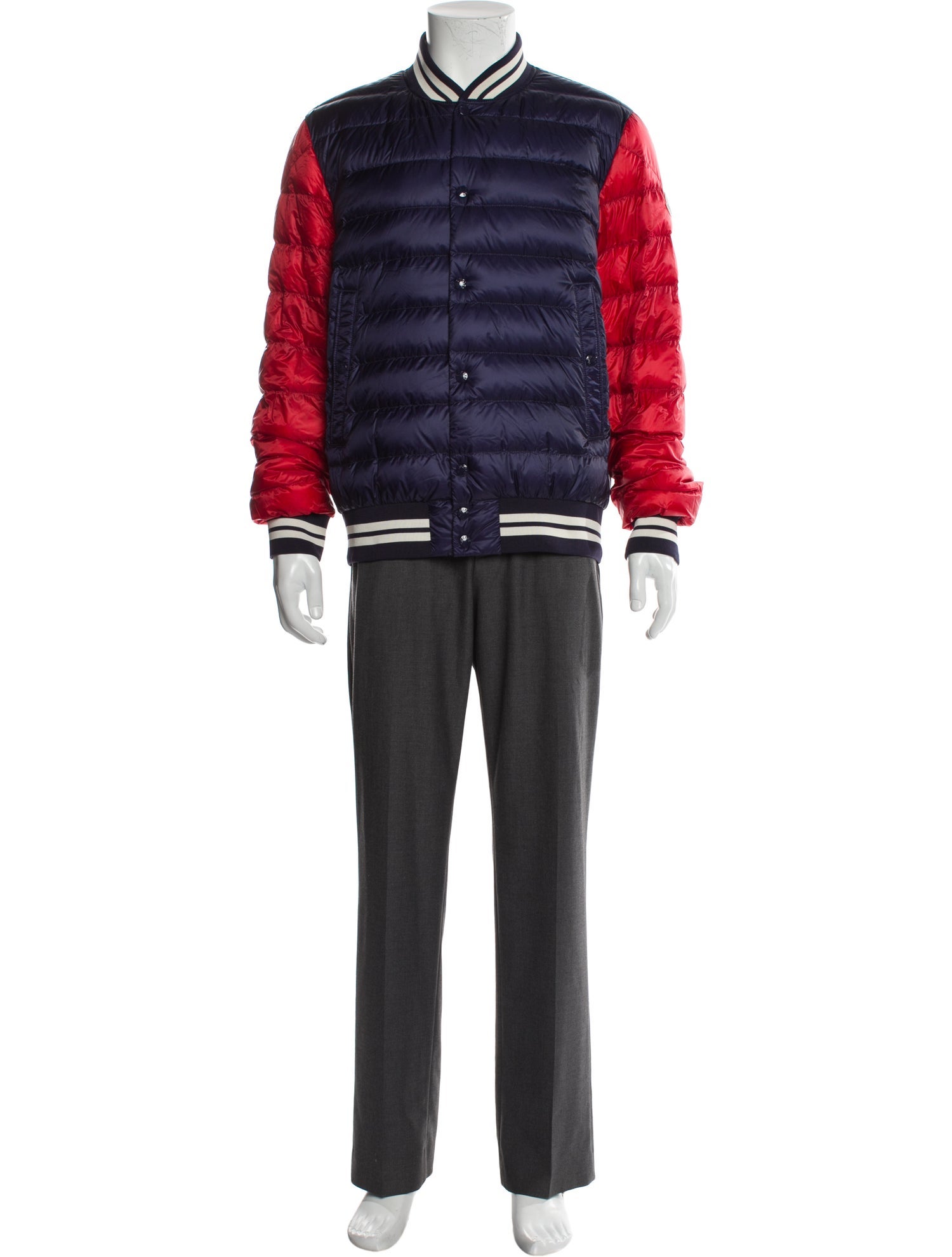 Moncler Colorblock Pattern Puffer Coat