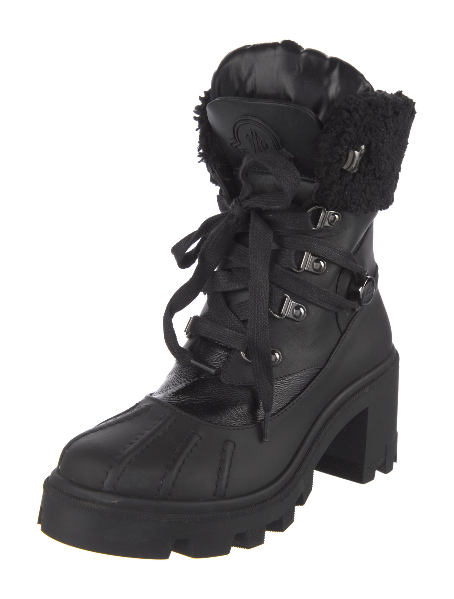 Moncler Corinne Leather Combat Boots