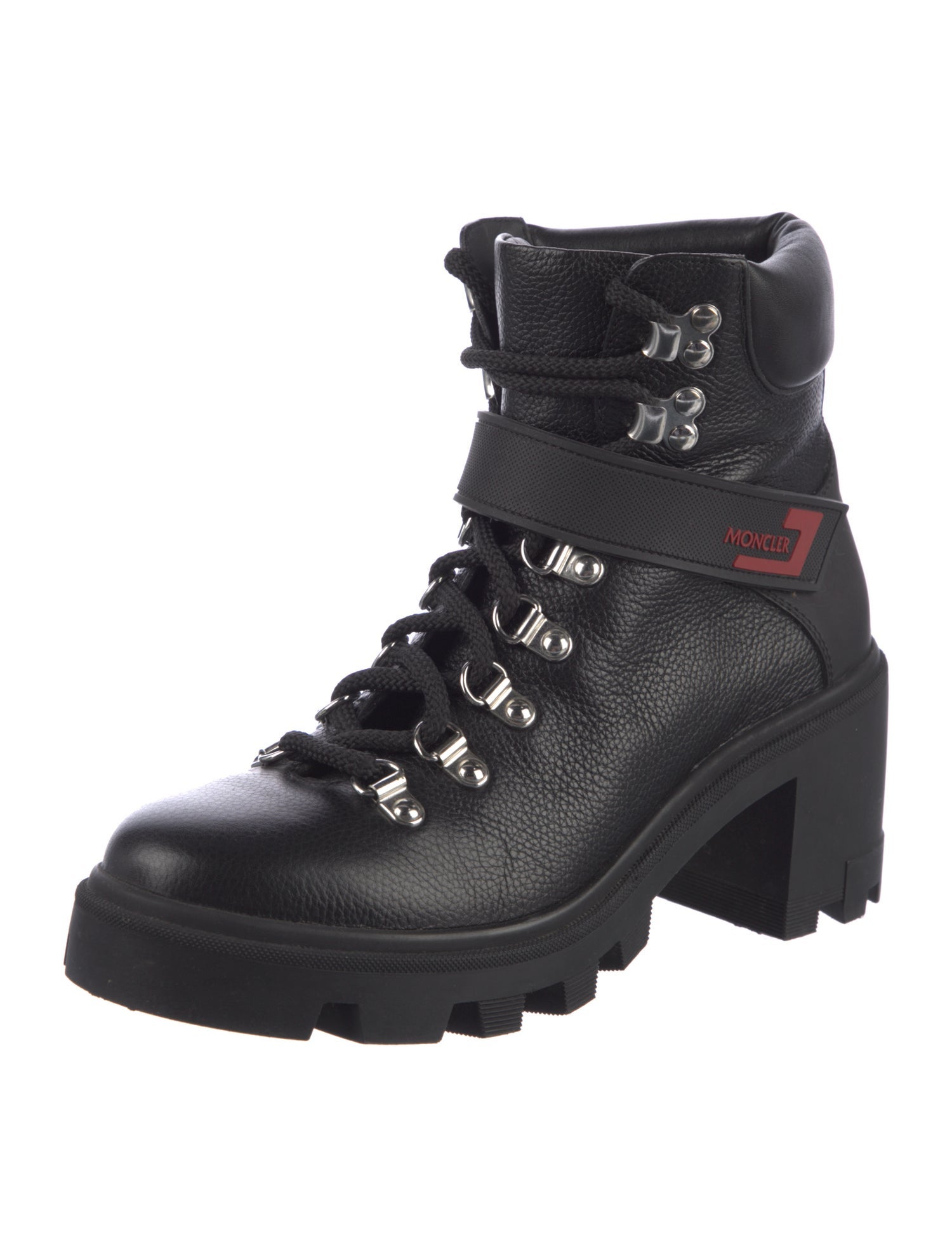 Moncler Leather Combat Boots