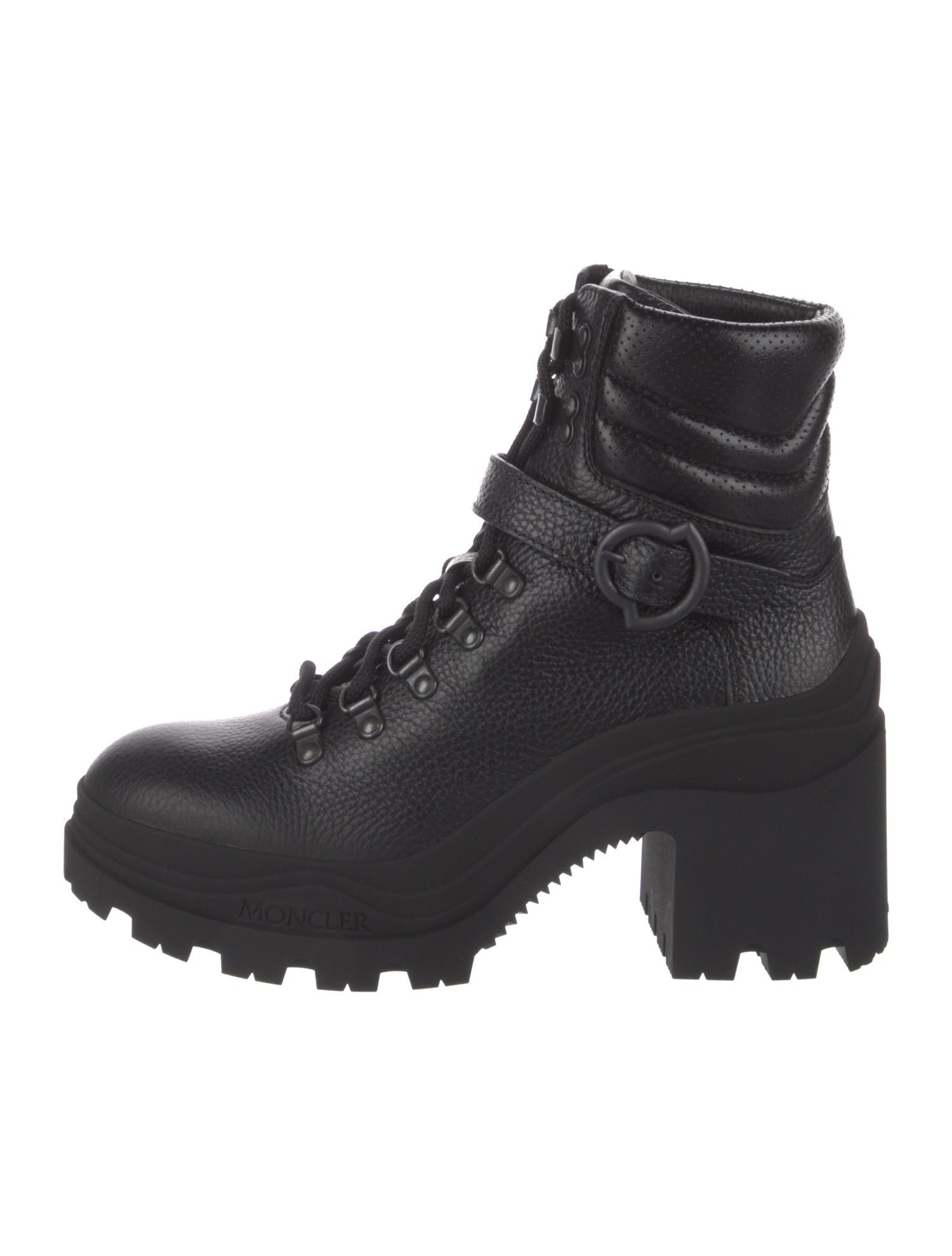 Moncler Envile Strap Leather Combat Boots w/ Tags