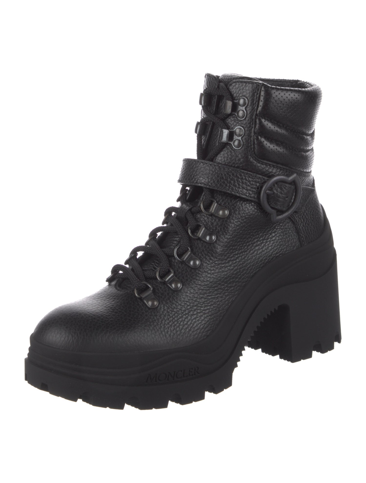 Moncler Envile Strap Leather Combat Boots w/ Tags