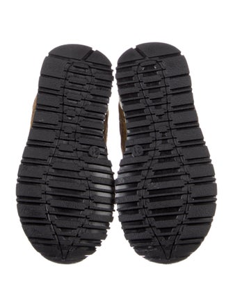 Moncler Kids Brown Pattern Printed Low Top Sneakers