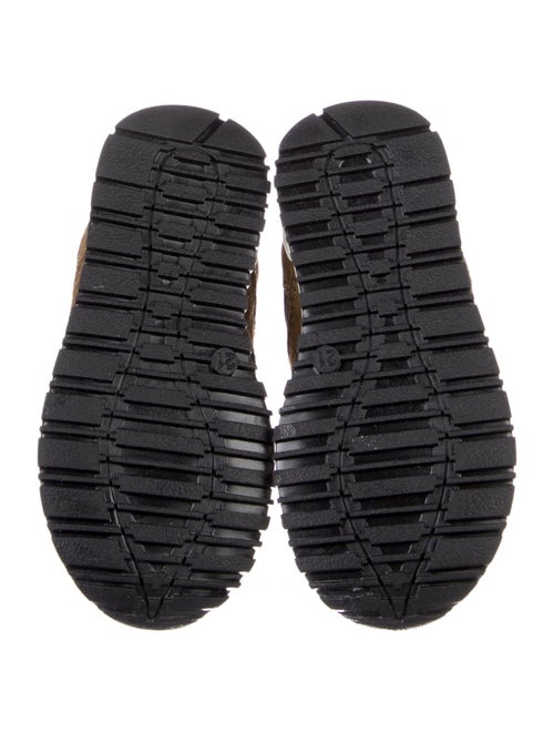 Moncler Kids Brown Pattern Printed Low Top Sneakers