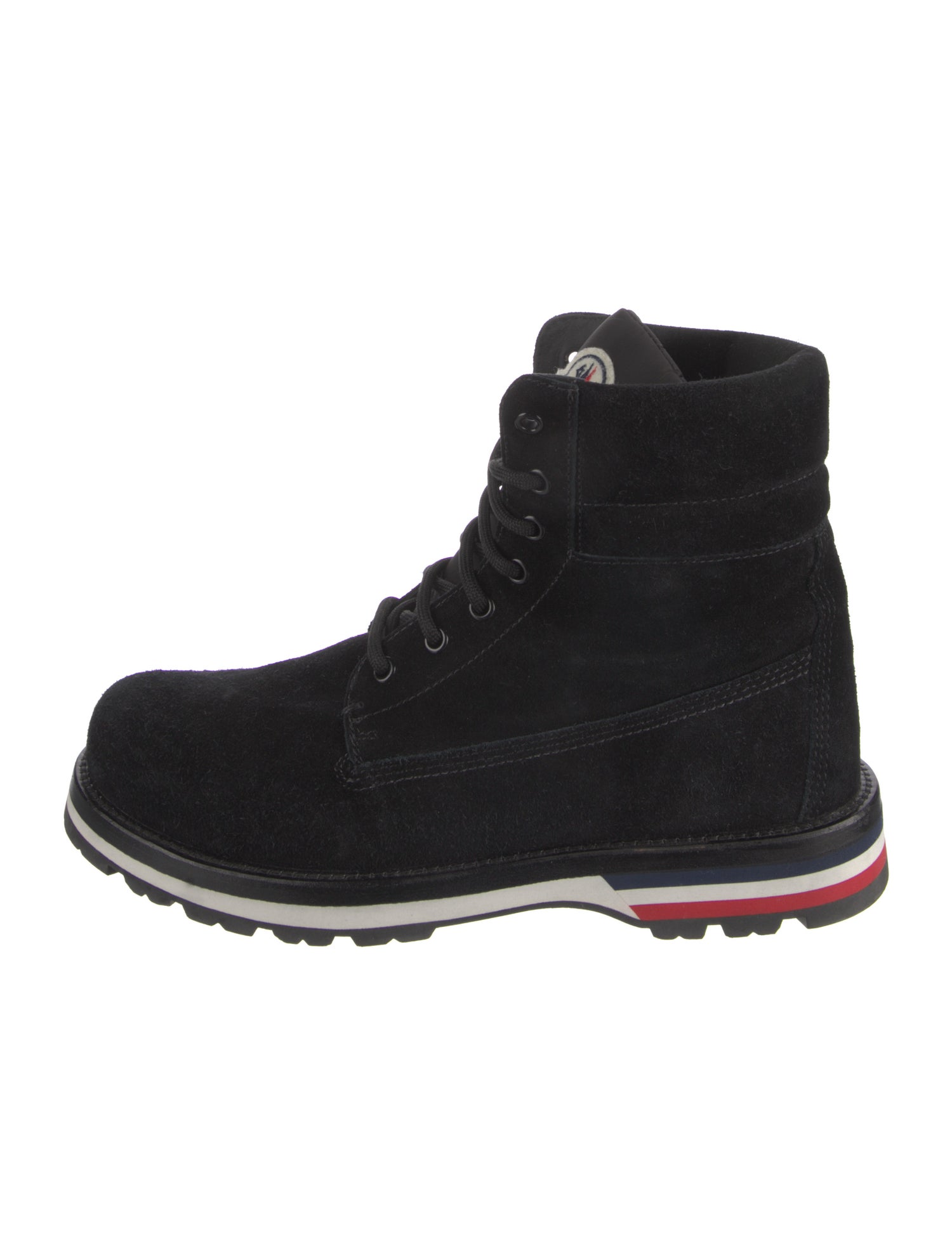 Moncler Suede Colorblock Pattern Combat Boots