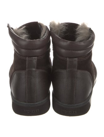 Moncler Quilted Pattern Suede Sneakers