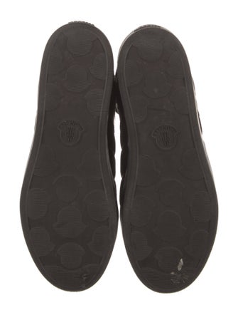 Moncler Quilted Pattern Suede Sneakers