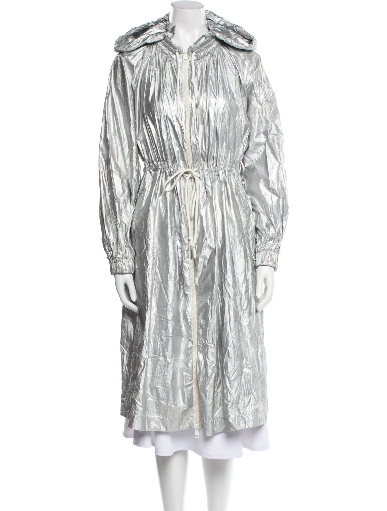 Moncler Moncler Akubens Metallic Drawstring Nylon Coat
