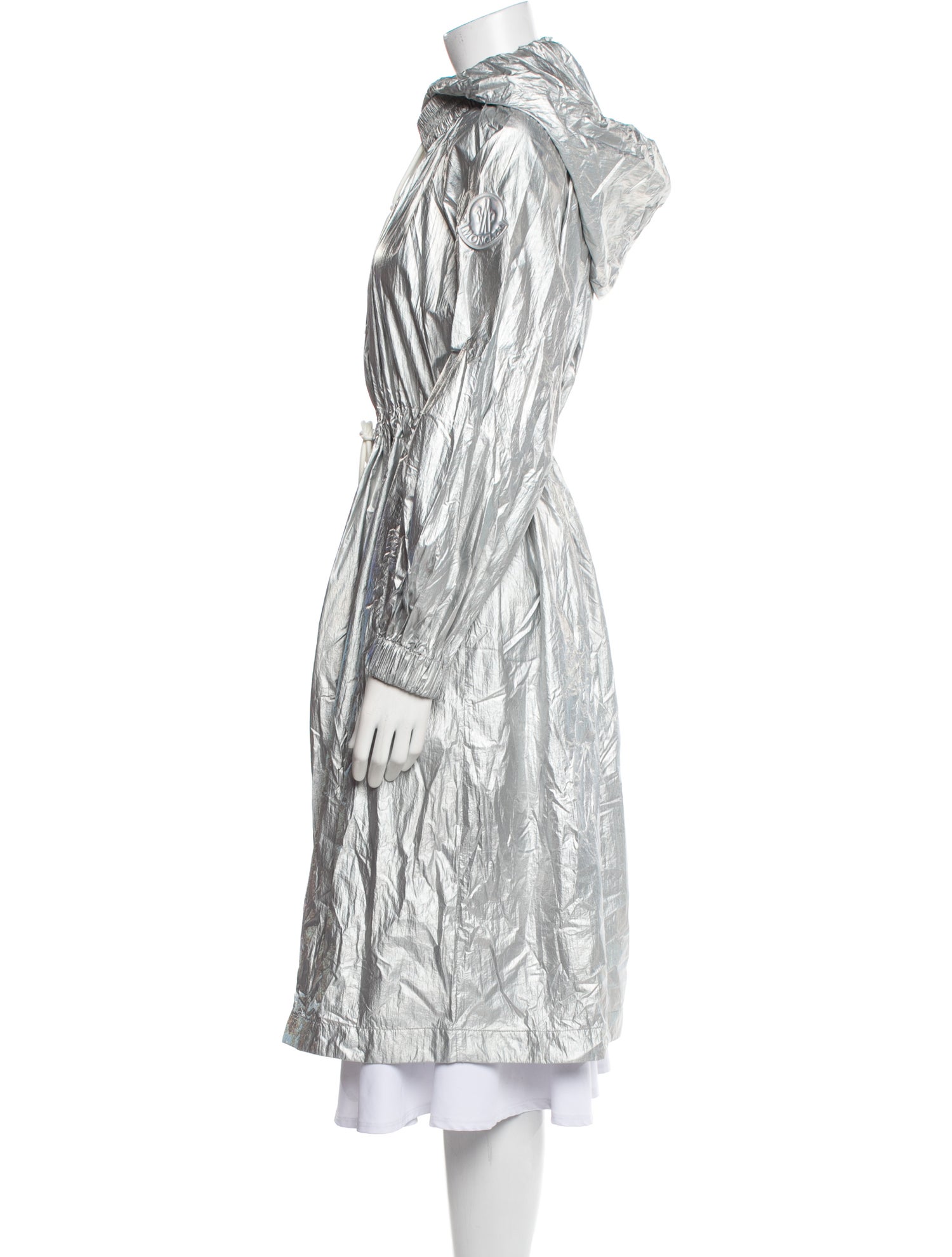 Moncler Moncler Akubens Metallic Drawstring Nylon Coat