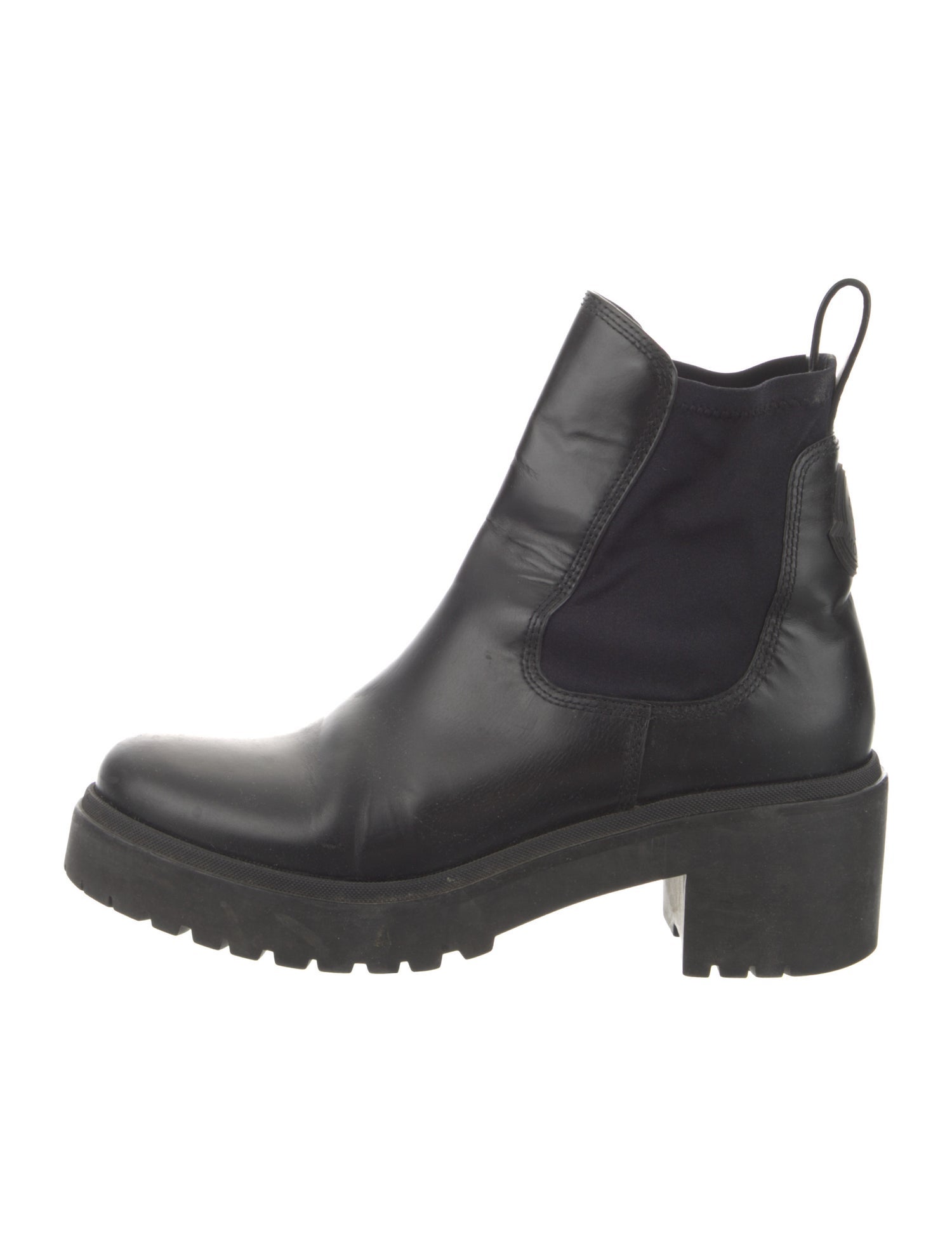 Moncler Leather Mesh Accents Chelsea Boots