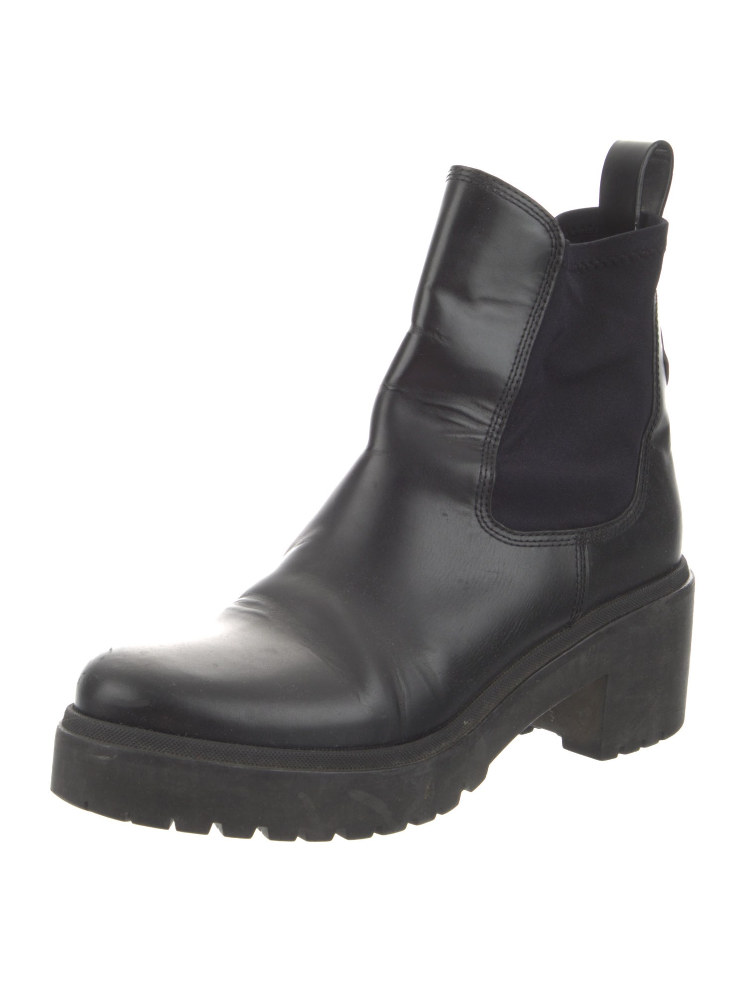 Moncler Leather Mesh Accents Chelsea Boots