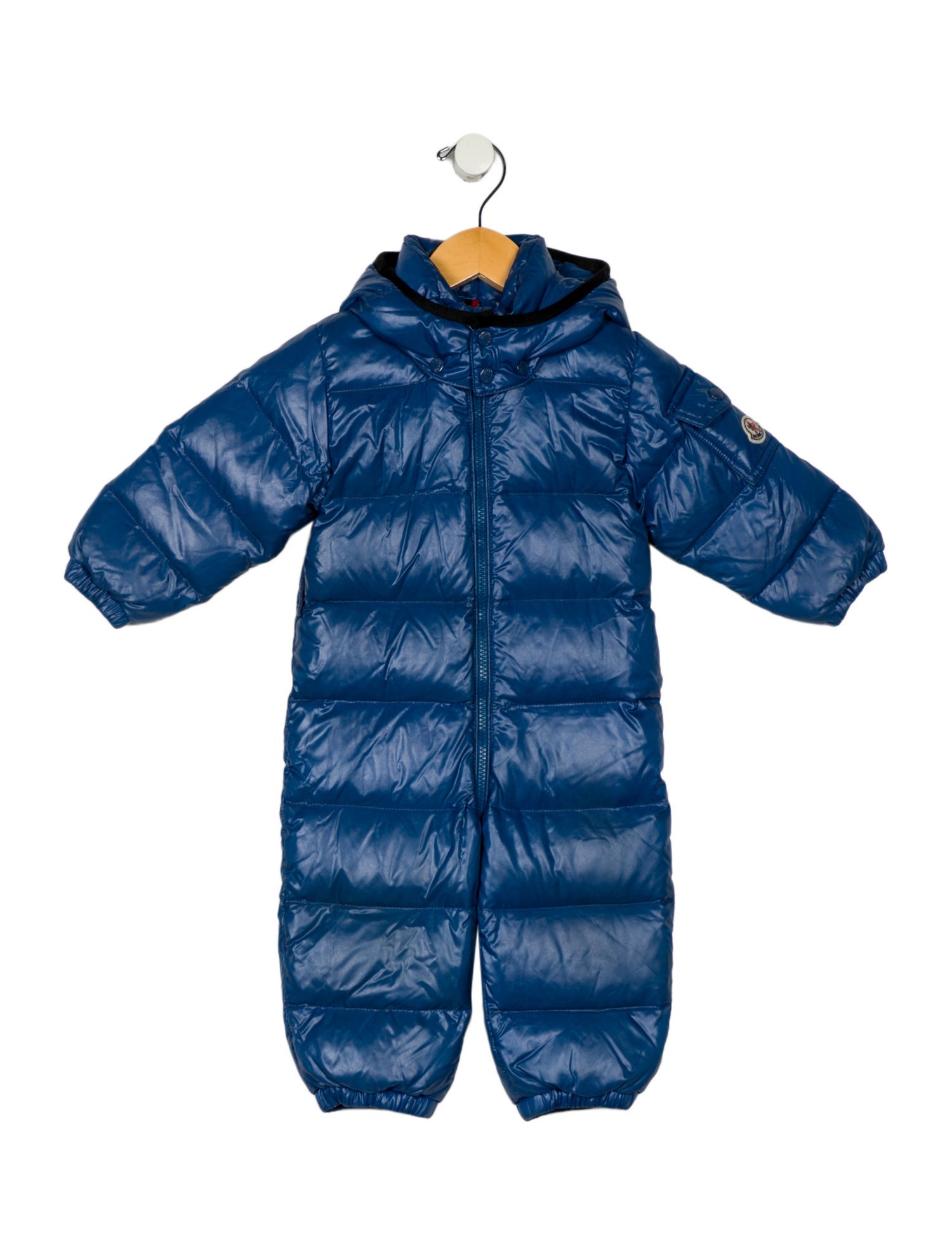 Moncler infant boys' blue puffer onesie