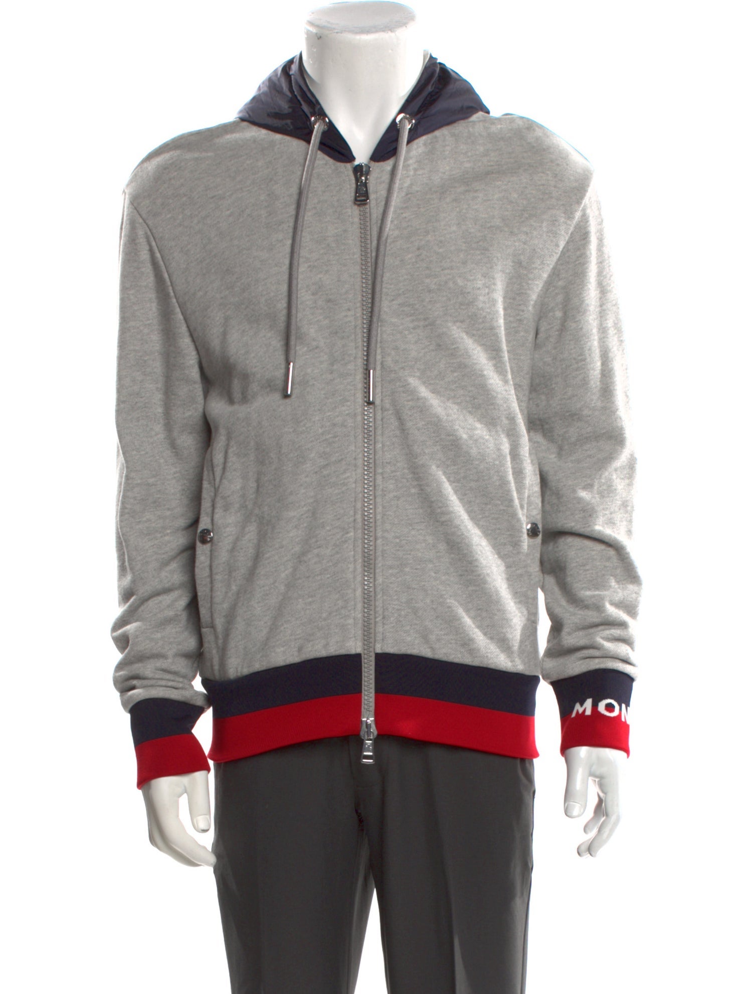 Moncler Striped V-Neck Hoodie