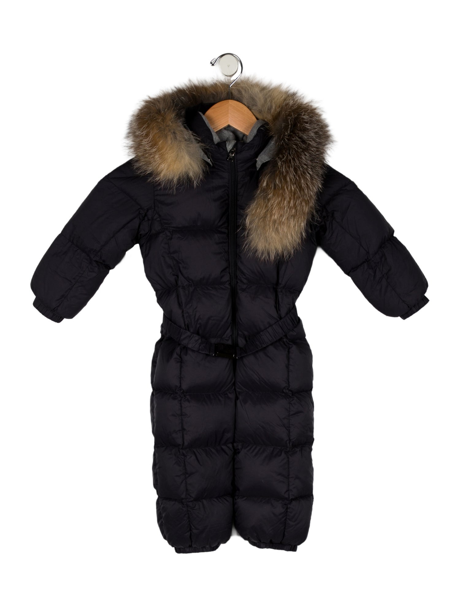 Moncler Girls' Fur Trimmed Snowsuit