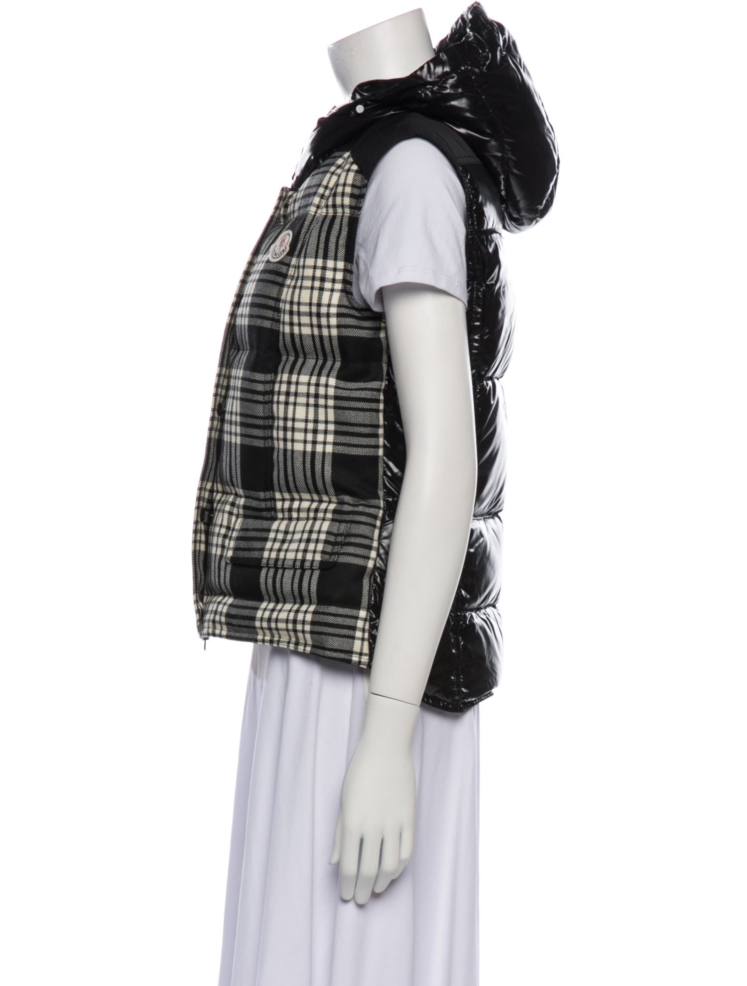Moncler Wool Plaid Print Vest