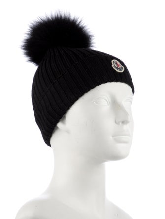 Moncler Wool Beanie with Pom Pom