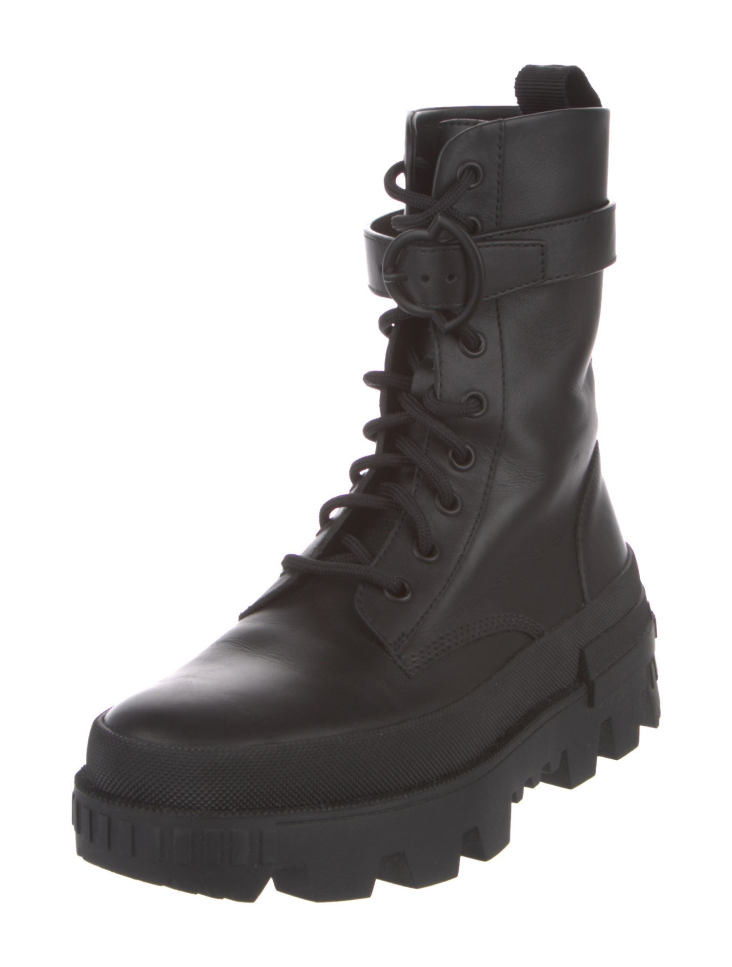 Moncler Leather Combat Boots