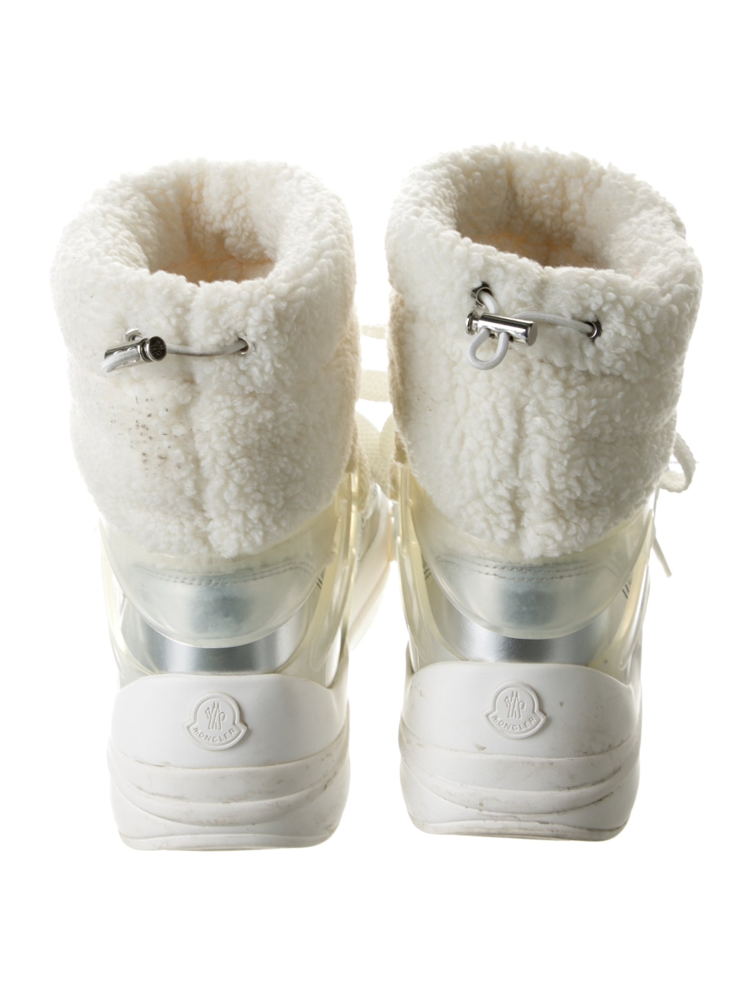 Moncler Nylon Faux Fur Trim Lace-Up Boots